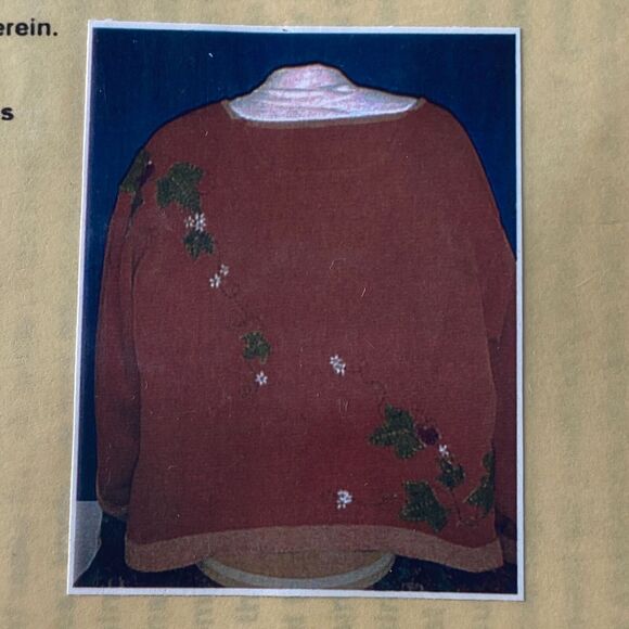 Vintage Crawford Designs 058 De Vine Pattern Cozy Grandma Sweater Spring - Picture 5 of 6